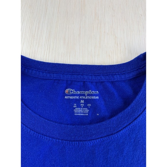 Champion Mens Basic Blue Cotton‎ T-shirt Size Medium - Picture 3 of 5